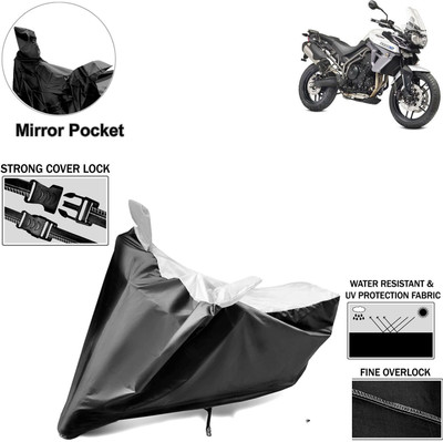 Rhtdm Two Wheeler Cover for Triumph(Tiger 800 XR, Black, Silver)