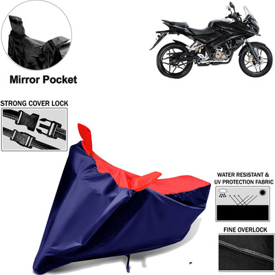 Rhtdm Two Wheeler Cover for Bajaj(Pulsar AS 150, Black, Red)