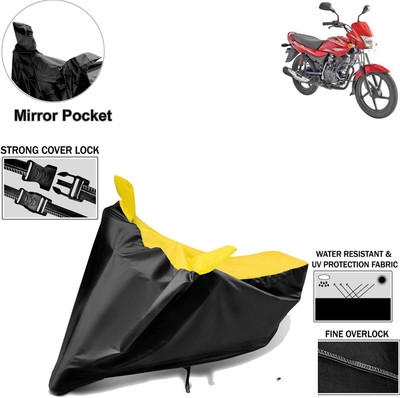 Rhtdm Two Wheeler Cover for Bajaj(Platina 100 DTS-i, Black, Yellow)