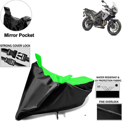 Rhtdm Two Wheeler Cover for Triumph(Tiger 800 XR, Black, Green)