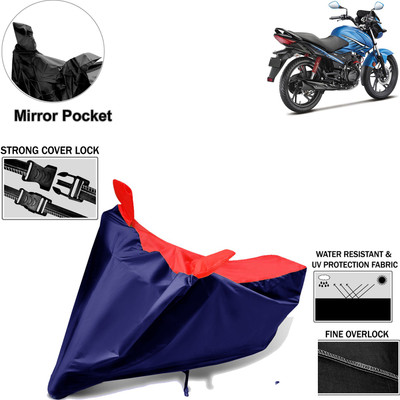 Rhtdm Two Wheeler Cover for Hero(Glamour FI, Black, Red)