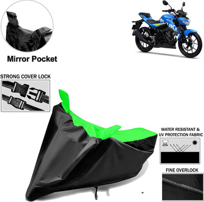 Rhtdm Two Wheeler Cover for Suzuki(GSX, Black, Green)