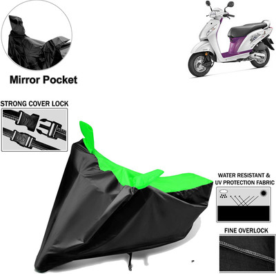 aksmit Two Wheeler Cover for Honda(Activa i, Black, Green)
