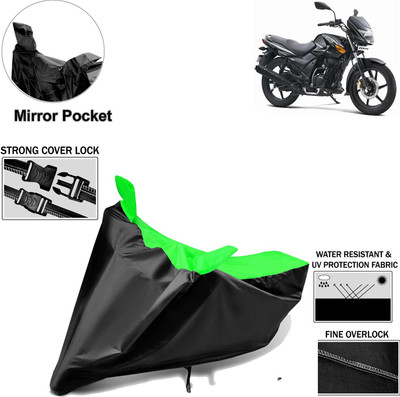 aksmit Two Wheeler Cover for TVS(Flame DS 125, Black, Green)