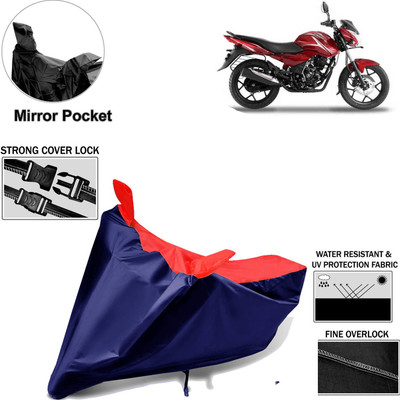 Rhtdm Two Wheeler Cover for Bajaj(Discover 150 s, Black, Red)
