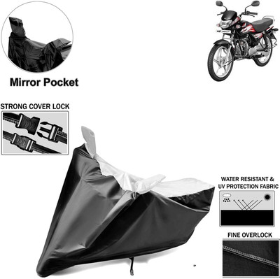aksmit Two Wheeler Cover for Honda(CD deluxe, Black, Silver)