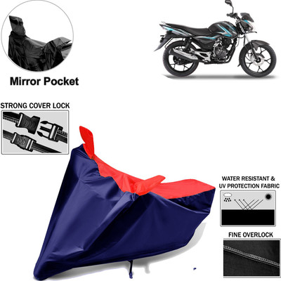 aksmit Two Wheeler Cover for Bajaj(Discover 100 DTS-i, Black, Red)