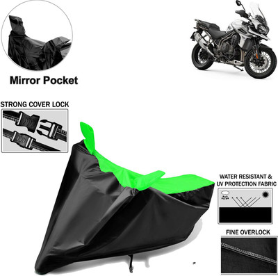Rhtdm Two Wheeler Cover for Triumph(Tiger 800 XCA, Black, Green)
