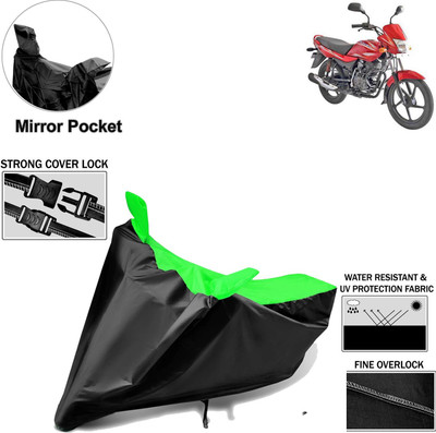 Rhtdm Two Wheeler Cover for Bajaj(Platina 100 DTS-i, Black, Green)