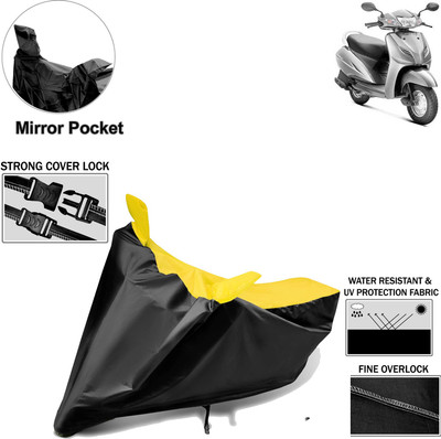 aksmit Two Wheeler Cover for Honda(Activa 3G, Black, Yellow)