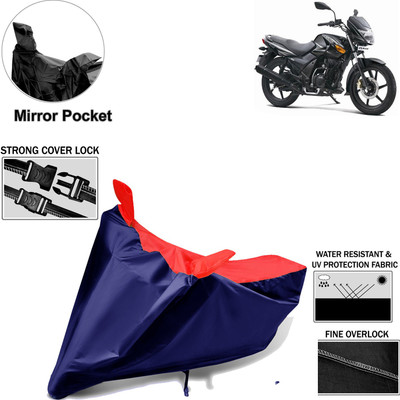 aksmit Two Wheeler Cover for TVS(Flame DS 125, Black, Red)