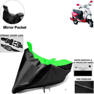Rhtdm Two Wheeler Cover for Hero(Pleasure, Black, Green)