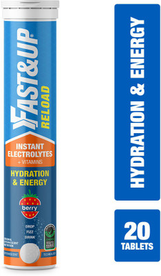 FAST&UP Reload Hydration & Energy Drink With Electrolytes - Effervescent Tablets - Berry Hydration Drink(20, Berry Flavored)