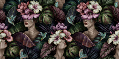 Zedexgraphics Floral & Botanical Multicolor Wallpaper(228 cm x 40 cm)