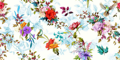 Zedexgraphics Floral & Botanical Multicolor Wallpaper(127 cm x 40 cm)