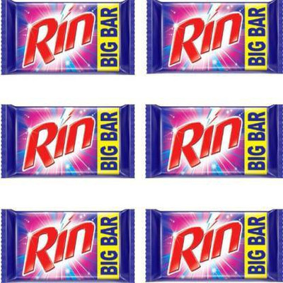 Rin Bar ( Pack Of 6 )250 Gm Soap Detergent Bar soap 6060 Detergent Bar(250 g, Pack of 6)