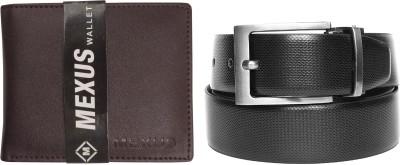 MEXUS Wallet & Belt Combo(Brown, Black)