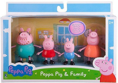 NAVRANGI Peppa Pig Family Set ( Set of 4 PCS ) Movable Hands, Legs and Head(Multicolor)