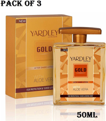 YARDLEY LONDON GOLD AFTER SHAVE LOTION 50ML PAK OF 3(200 ml)