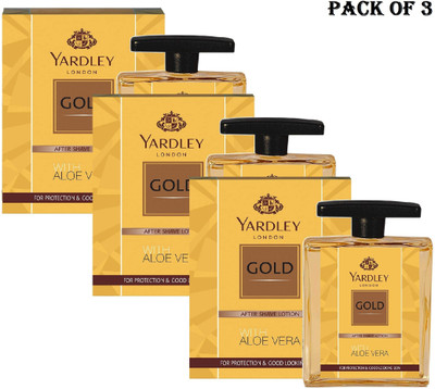 YARDLEY LONDON GOLD AFTER SHAVE LOTION 50 PACK OF 3 W3W(150 ml)