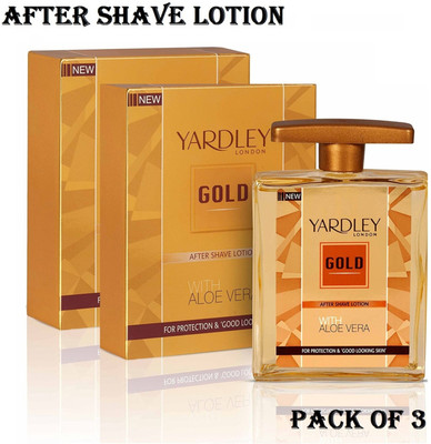 YARDLEY LONDON GOLD WITH ALOE VERA LOTION 50ML EACH PK 3 w2w(150 ml)