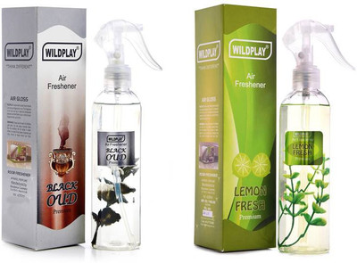 Wildplay LEMON Spray COMBO OF 250 ML BLACK OUD, 250ML LEMON ROOM FRESHNER(2 x 250 ml)