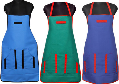 JMI Cotton Home Use Apron - Free Size(Multicolor, Pack of 3)