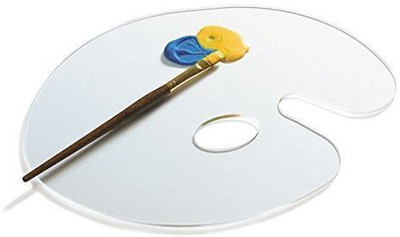 Levin Acrylic plastic 1 Paint Wells Palettes  with Lid(Set of 1, Transparent 8''X12'')