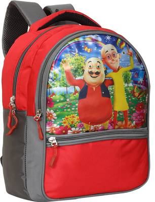 Decent Red Motu Patlu 30 Liter 14 11 inch Pre School 31cm For Nursery LKG UKG 1st std Boys School Bag Waterproof School Bag Waterproof School Bag Grey Red 30 L Price History