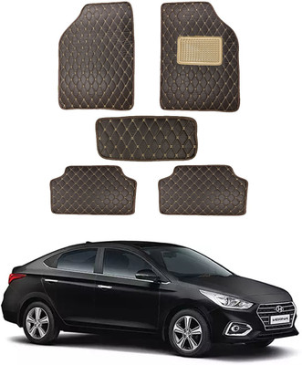 AYW Leatherite 5D Mat For  Hyundai Verna(Brown)