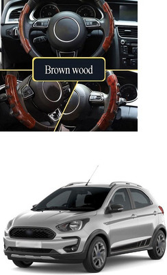 PRTEK Hand Stiched Steering Cover For Universal For Car Universal For Car(Wooden, Tarpaulin, Plastic)
