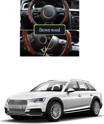 PRTEK Hand Stiched Steering Cover For Audi A4(Wooden, Tarpaulin, Plastic)