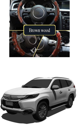 PRTEK Hand Stiched Steering Cover For Universal For Car Universal For Car(Wooden, Tarpaulin, Plastic)