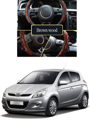 PRTEK Hand Stiched Steering Cover For Hyundai i20(Wooden, Tarpaulin, Plastic)