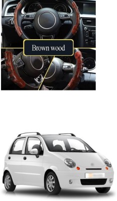 PRTEK Hand Stiched Steering Cover For Daewoo Matiz(Wooden, Tarpaulin, Plastic)