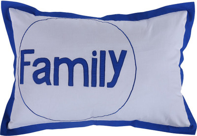 Hugs N Rugs Cotton Cushions & Pillows Cover(59 cm*41 cm, White, Blue)