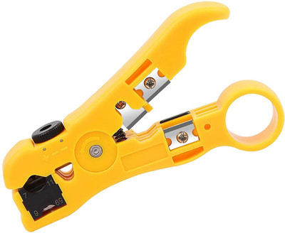 Svojas COAXIAL CABLE CUTTER (YELLOW) Coaxial Cable Stripper Cutter Stripping Tool for Flat/Round UTP Cat5 Cat6 Coax RG59 /RG6/7/11, Cable Wire Cutter Stripping Tool Rg59 Rg6 Rg7 Rg11 Stripper Wire Cutter