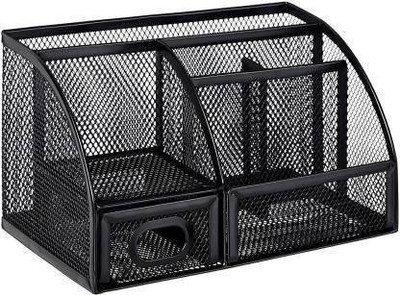WOLBLIX 6 Compartments METAL DESK HOLDER(Black)