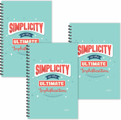 ESCAPER Simplicity is the ultimate Sophistication (Ruled - A5 Size - SUPER SAVER Pack of 3 Diaries) Designer Motivational Diaries A5 Diary Ruled 160 Pages(Multicolor, Pack of 3)
