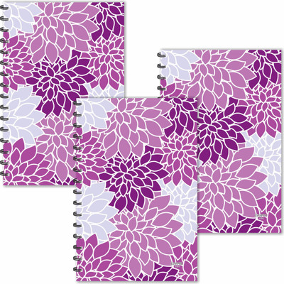 ESCAPER Pink Flowers Art (Ruled - A5 Size - SUPER SAVER Pack of 3 Diaries) Designer Diaries A5 Diary Ruled 160 Pages(purple ,white, Pack of 3)