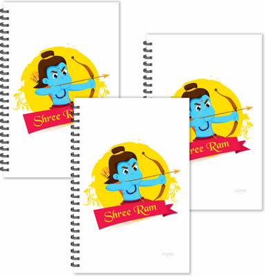 ESCAPER Shree Ram kids cartoon Diaries (Ruled - A5 Size - SUPER SAVER Pack of 3 Diaries) | God Diaries | Devotional Diaries A5 Diary Ruled 160 Pages(Multicolor, Pack of 3)