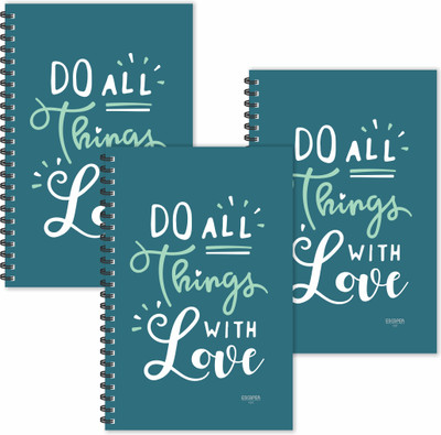 ESCAPER Do all things with Love (Ruled - A5 Size - SUPER SAVER Pack of 3 Diaries) Designer Motivational Diaries | Motivational Quotes Diaries A5 Diary Ruled 160 Pages(Multicolor, Pack of 3)
