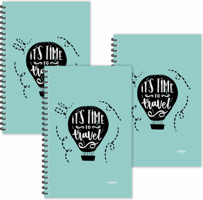 ESCAPER Its Time to Travel (Ruled - A5 Size - SUPER SAVER Pack of 3 Diaries) Designer Motivational Diaries | Travel Diaries | Travel Quotes Diaries A5 Diary Ruled 160 Pages(Multicolor, Pack of 3)
