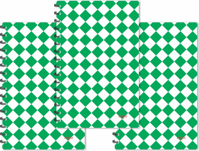 ESCAPER Green Dark Small Square Tilted Pattern (Ruled - A5 Size - SUPER SAVER Pack of 3 Diaries) Designer Diaries A5 Diary Ruled 160 Pages(Multicolor, Pack of 3)