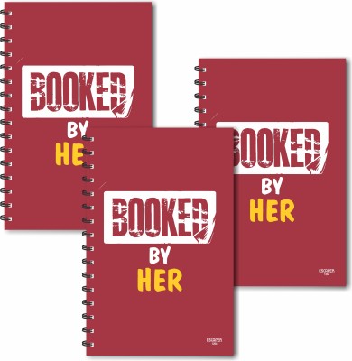 ESCAPER Booked By Her Designer Diaries (Ruled - A5 Size - SUPER SAVER Pack of 3 Diaries) | Notepad | Love Diaries A5 Diary Ruled 160 Pages(Multicolor, Pack of 3)