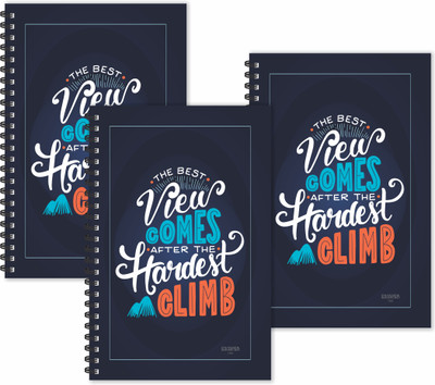 ESCAPER The Best View comes after Hardest Climb (Ruled - A5 Size - SUPER SAVER Pack of 3 Diaries) Designer Motivational Diaries A5 Diary Ruled 160 Pages(Multicolor, Pack of 3)