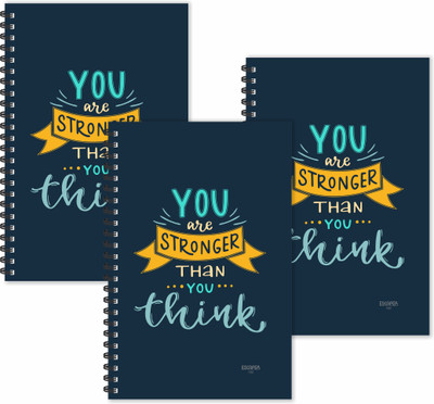 ESCAPER You are Stronger than you Think (Ruled - A5 Size - SUPER SAVER Pack of 3 Diaries) Designer Motivational Diaries A5 Diary Ruled 160 Pages(Multicolor, Pack of 3)