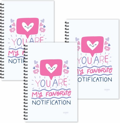 ESCAPER You are my Favourite Notification (Ruled - A5 Size - SUPER SAVER Pack of 3 Diaries) Designer Diaries | Love Diaries | Gift Diaries A5 Diary Ruled 160 Pages(Multicolor, Pack of 3)