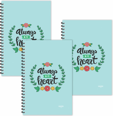 ESCAPER Always in my Heart (Ruled - A5 Size - SUPER SAVER Pack of 3 Diaries) Designer Motivational Diaries | Motivational Quotes Diaries A5 Diary Ruled 160 Pages(Multicolor, Pack of 3)
