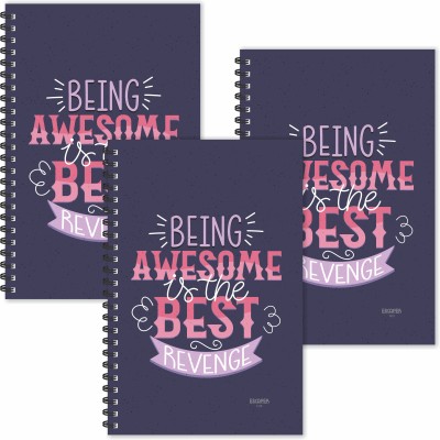 ESCAPER Be Awesome Best Revenge (Ruled - A5 Size - SUPER SAVER Pack of 3 Diaries) Designer Motivational Diaries A5 Diary Ruled 160 Pages(Multicolor, Pack of 3)